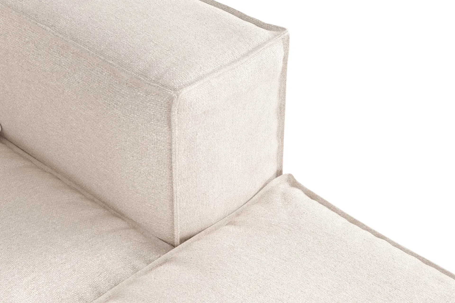 Andrarum Sofa Med Sjeselong-Cubo 4-seters Dyp Modulsofa med Divan i Stoff Beige