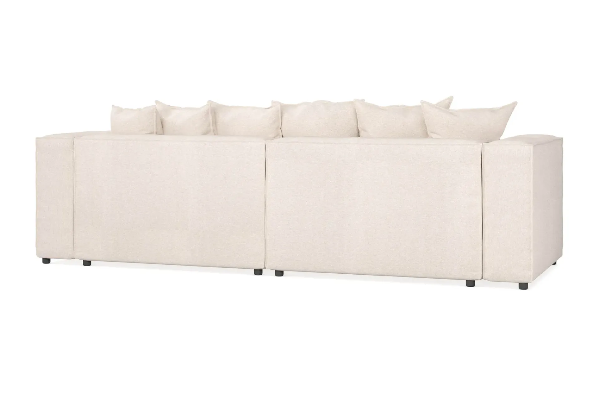 Andrarum Sofa Med Sjeselong-Cubo 4-seters L-formet Dyp Modulsofa med Divan i Stoff Beige
