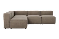 Andrarum Hjørnesofa-Cubo 5-seters L-formet Dyp Modulhjørnesofa i Stoff Grey
