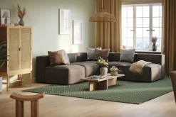 Andrarum Hjørnesofa-Cubo 5-seters L-formet Dyp Modulhjørnesofa i Stoff Grey