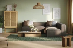 Andrarum Hjørnesofa-Cubo 5-seters L-formet Dyp Modulhjørnesofa i Stoff Grey