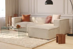 Andrarum Sofa Med Sjeselong-Cubo 4-seters L-formet Dyp Modulsofa med Divan i Manchester Beige