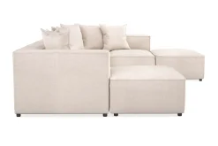 Andrarum U-Sofa-Cubo 5-seters U-formet Dyp Modulsofa med Divan og Sjeselong i Fløyel Beige