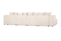 Andrarum U-Sofa-Cubo 5-seters U-formet Dyp Modulsofa med Divan og Sjeselong i Fløyel Beige