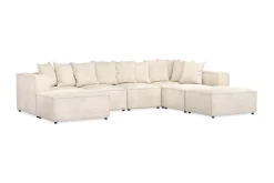 Andrarum U-Sofa-Cubo 5-seters U-formet Dyp Modulsofa med Divan og Sjeselong i Manchester Beige