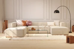 Andrarum U-Sofa-Cubo 5-seters U-formet Dyp Modulsofa med Divan og Sjeselong i Manchester Beige