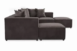 Andrarum Cubo 5-seters U-formet Dyp Modulsofa med Divan og Sjeselong i Fløyel