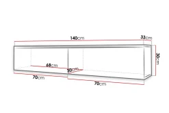 Concept 55 Tv-Benk & Mediabenk-Cuguen Tv-skap 140 cm LED Hvit