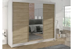 Garderober & Garderobesystem-Cyria Garderobe med Speil 200x215 cm Brun/Hvit