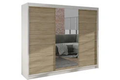Garderober & Garderobesystem-Cyria Garderobe med Speil 200x215 cm Brun/Hvit