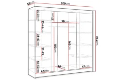 Cyria Garderobe 200x215 cm