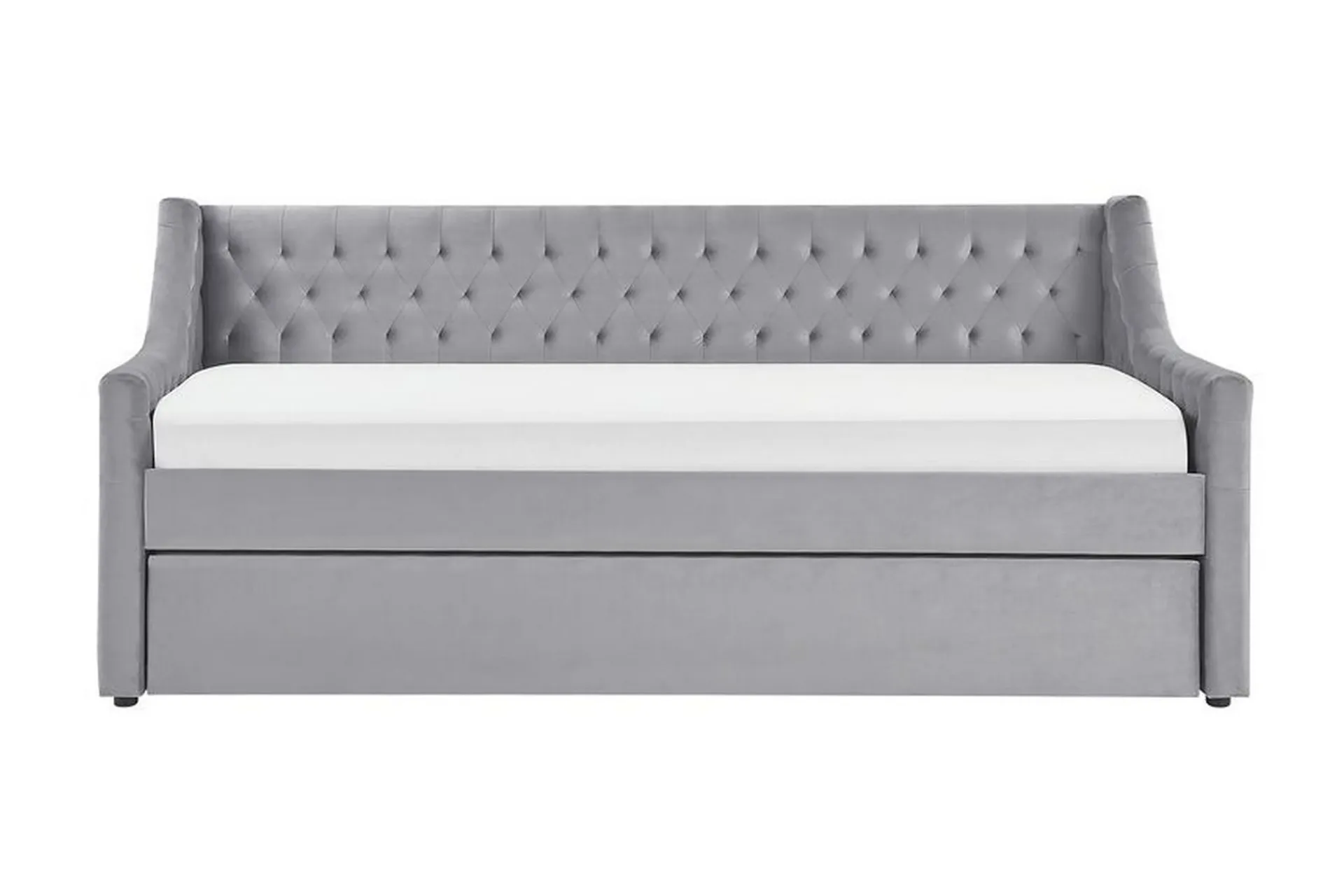 Velour Sofa & Fløyel Sofa-Dagseng 90 x 200 cm fløyel grå MONTARGIS Grey