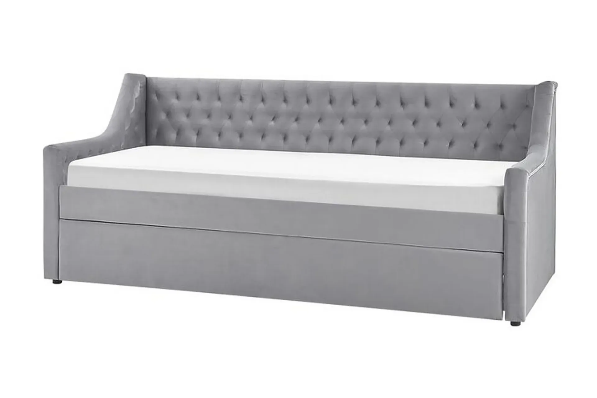 Velour Sofa & Fløyel Sofa-Dagseng 90 x 200 cm fløyel grå MONTARGIS Grey