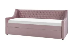Velour Sofa & Fløyel Sofa-Dagseng 90 x 200 cm fløyel rosa MONTARGIS Lyserød