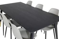 Venture Home Spisegrupper-Daicy Spisegruppe 180 cm inkl. 6 Ypas Stoler Svart