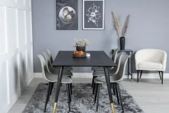 Venture Home Spisegrupper-Daicy Spisegruppe 180 cm inkl. 6 Ypas Stoler Svart