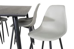 Venture Home Spisegrupper-Daicy Spisegruppe 180 cm inkl. 6 Ypas Stoler Svart
