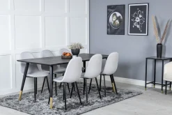 Venture Home Spisegrupper-Daicy Spisegruppe 180 cm inkl. 6 Ypas Stoler Svart