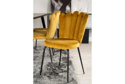 Spisegrupper-Daicy Spisegruppe 180 cm med 6 Limhamn Spisestoler Gul Messing,Svart