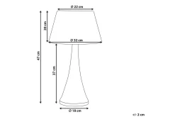 Nattbordslampe|Bordlampe-Dalino Bordlampe 47 cm E27 Svart