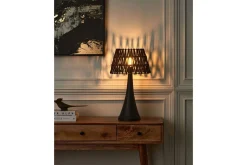 Nattbordslampe|Bordlampe-Dalino Bordlampe 47 cm E27 Svart