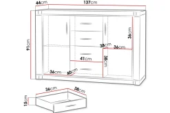 Sideboard & Skjenker-Dallas Skjenk 137x43,5x91 cm tre