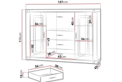 Sideboard & Skjenker-Dallas Skjenk 157x43,5x111 cm tre