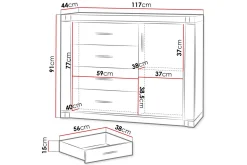 Sideboard & Skjenker-Dallas Skjenk 117x43,5x91 cm trøffel