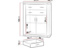 Sideboard & Skjenker-Dallas Skjenk 97x43,5x123 cm trøffel