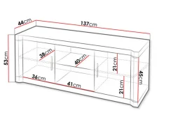 Dallas TV-benk 137x44x53 cm