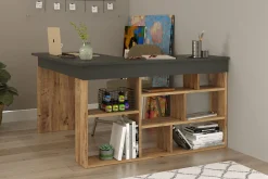 Kontorbord-Dalran Skrivebord 129 cm Natur,Svart