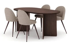 Spisegrupper-Dano Spisebord 180 cm med 4 Nibe Plus Spisestoler Valnöt