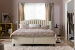 Sengetilbehør & Sengegavl-Davia Sengegavl Fløyel 160 cm Beige