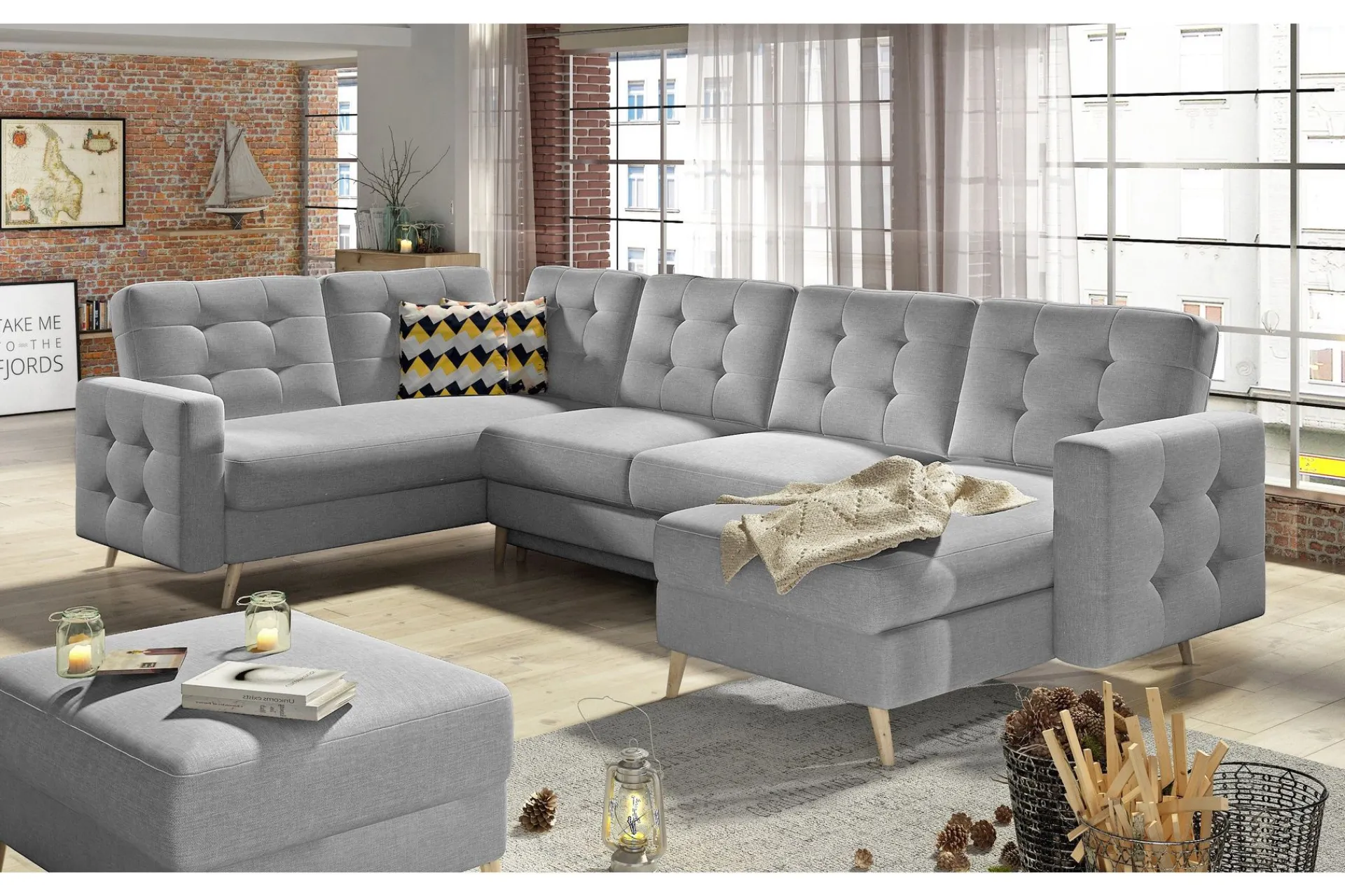 Sovesofaer-Deadra Sovesofa med Dobbeldivan Grey