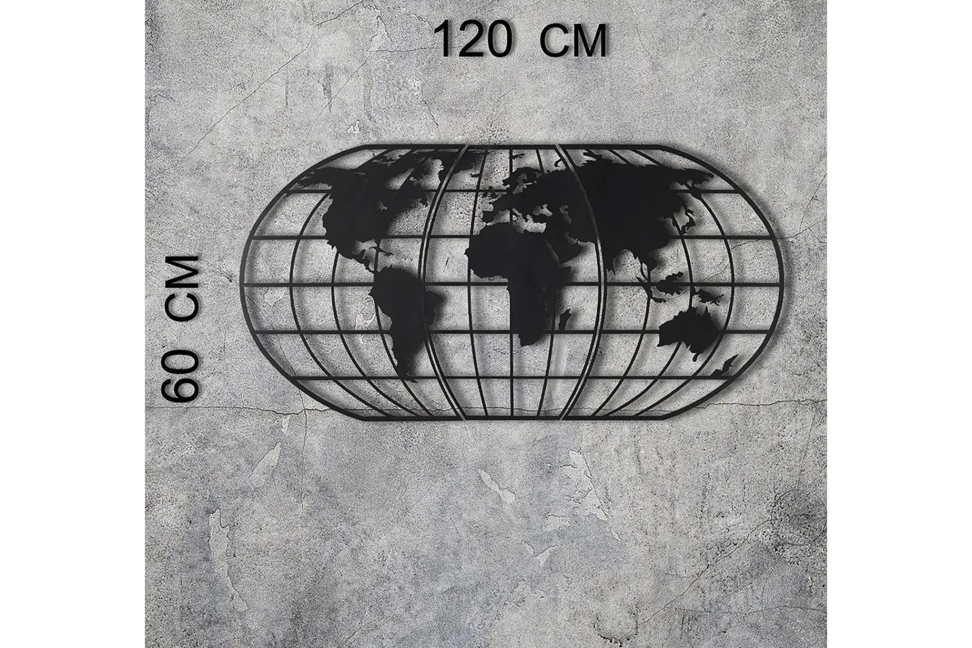 Skilt-Decorative Metal Wall Accessory 60x120 Svart