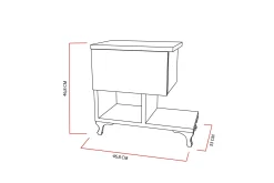 Avlastningsbord-Decorotika Nattbord 46 cm med Oppbevaring Skuff + Hyller Ben Hvit