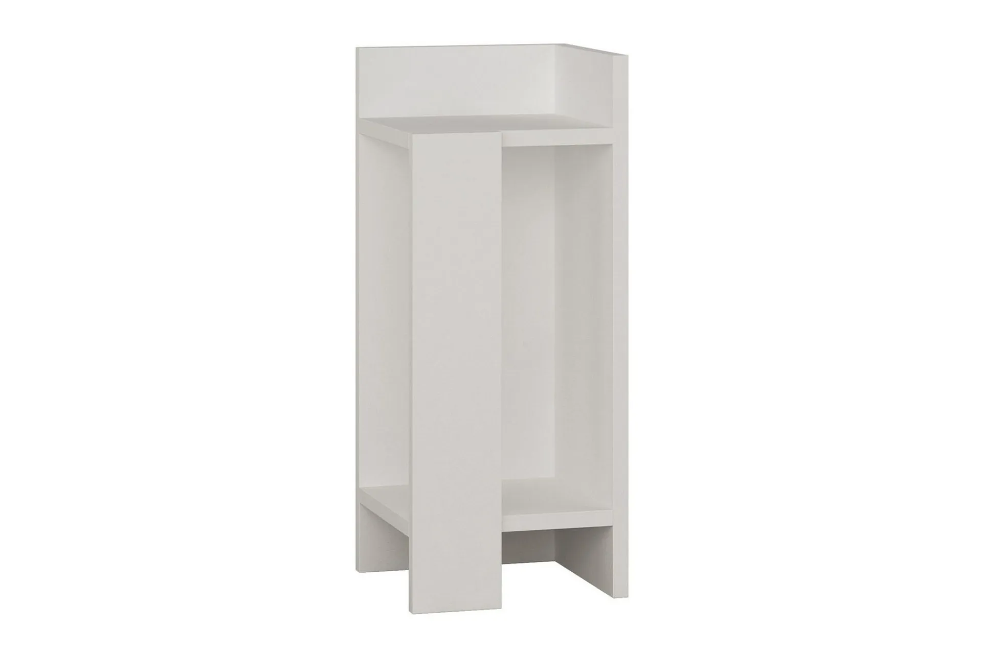 Avlastningsbord-Decorta Nattbord 27 cm med Oppbevaring Hyller + Luker Hvit