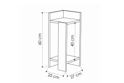 Avlastningsbord-Decorta Nattbord 27 cm med Oppbevaring Hyller + Luker Hvit