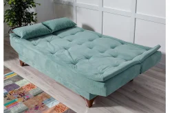 Velour Sofa & Fløyel Sofa-Defiglio 3-seter Sovesofa Lysegrønn