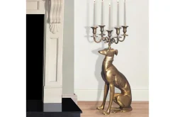 Wohnling Lysestaker Og Lykter-Dekorativ figur Lysestake Greyhound Aluminium Moderne Gull
