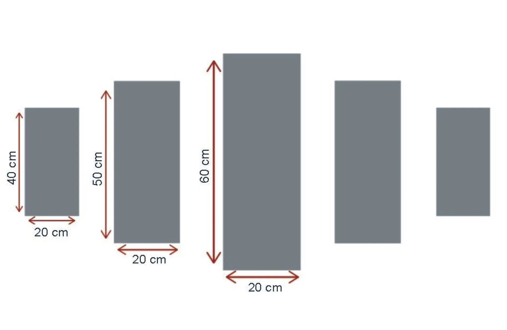 Lerretsbilder|Lerretsbilder-Dekorativ MDF-maling 5-Deler 20x60 cm Flerfärgad