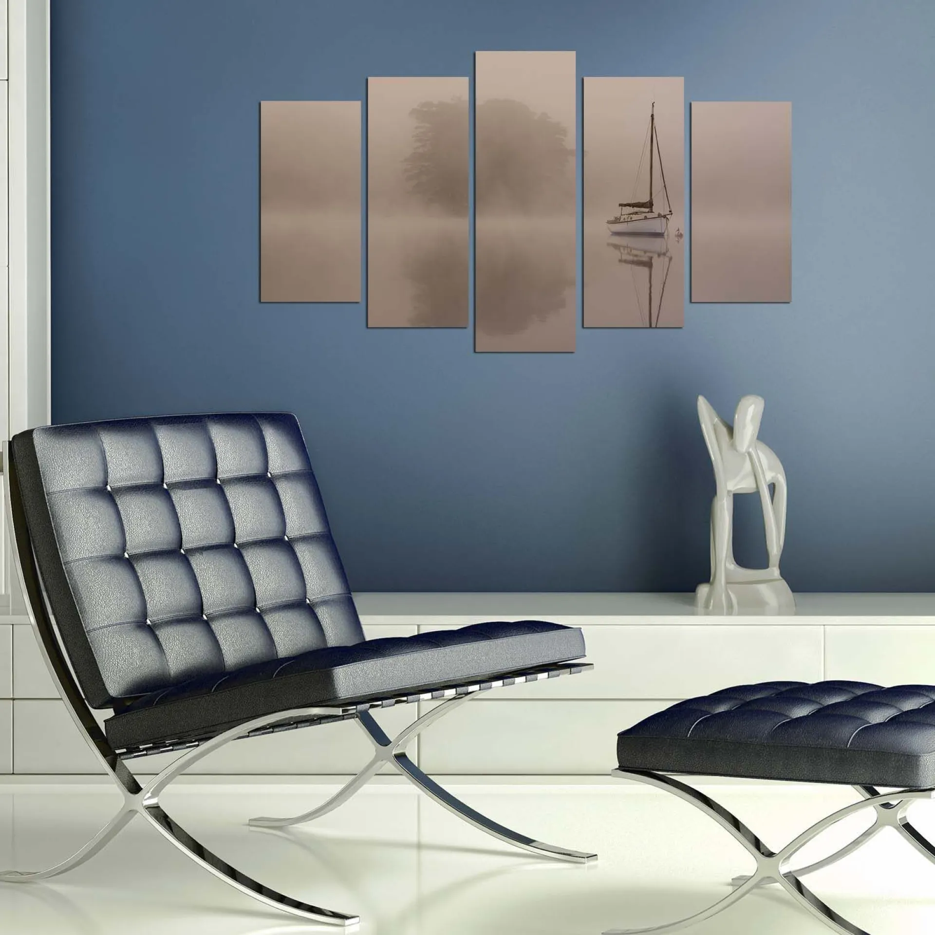 Lerretsbilder|Lerretsbilder-Dekorativ MDF-maling 5-Deler 20x60 cm Flerfärgad