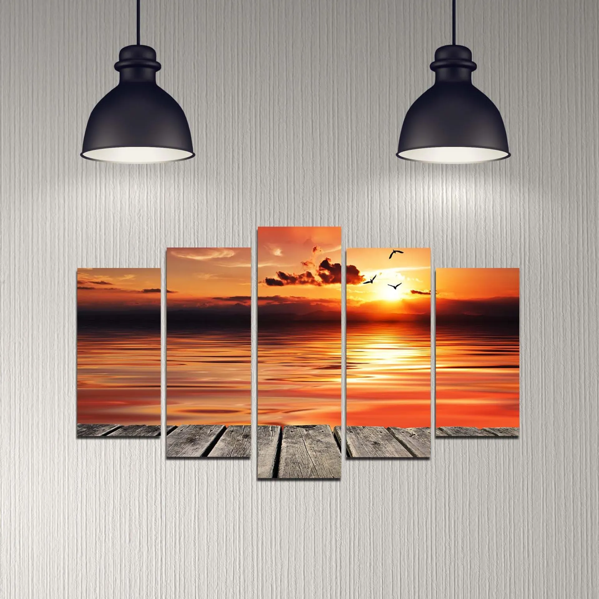 Dekorativ MDF-maling 5-Deler 20x60 cm