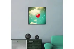 Veggklokke-Dekorativ MDF Veggklokke 40x40 cm Flerfärgad