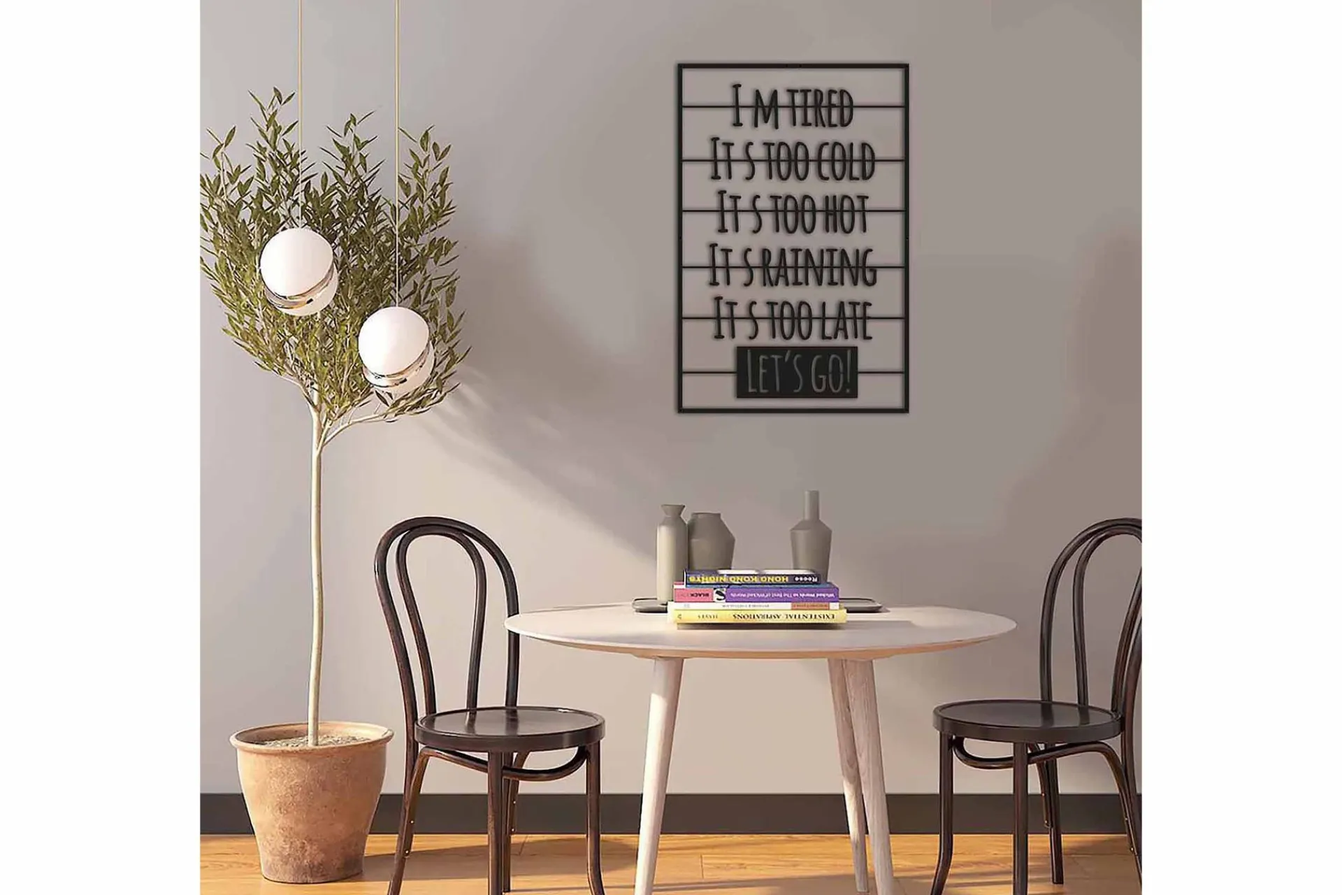Skilt-Dekorativ Veggdekor 49x74 cm Svart