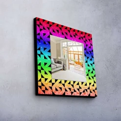 Veggspeil|Gangspeil-Dekorspeil 50x50 cm Flerfärgad