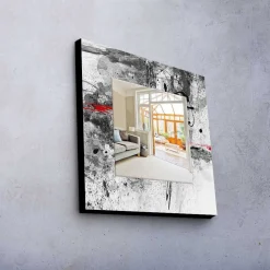 Veggspeil|Gangspeil-Dekorspeil 50x50 cm Flerfärgad