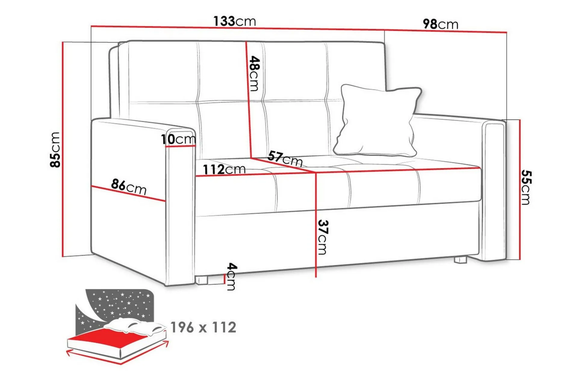 Sovesofaer-Denegal 2-seters Sovesofa Beige