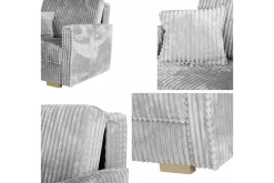 Velour Sofa & Fløyel Sofa|Sovesofaer-Denegal 2-seters Sovesofa Lysegrå