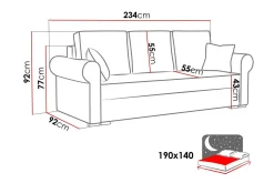 Sovesofaer-Denegal 3-sits Bäddsoffa Brown/Beige Brun/Beige